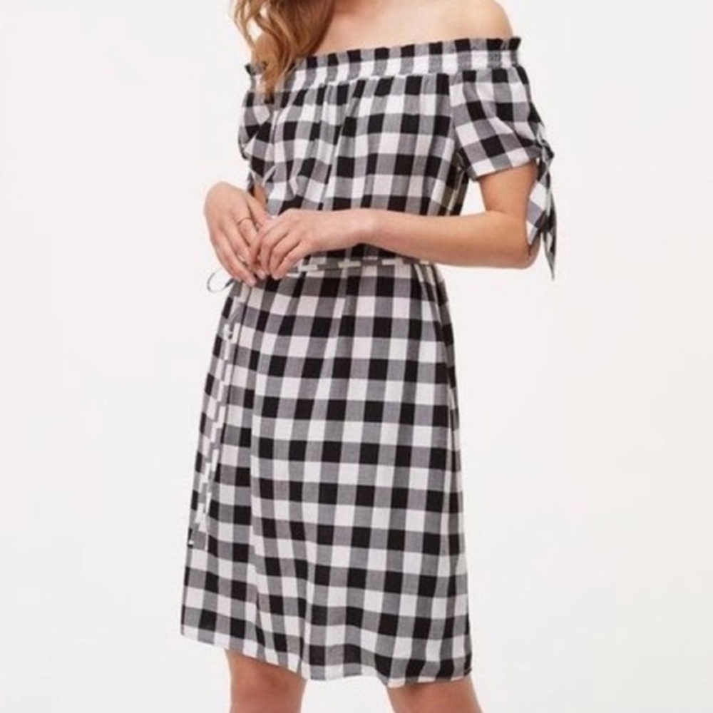 LOFT Checkered Dress